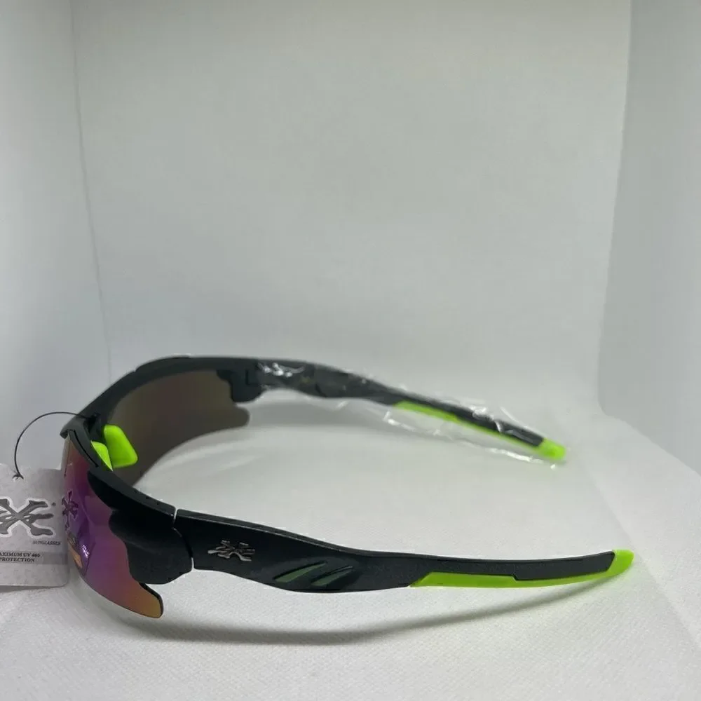 X-Loop Semi Rimless Wrap Mirrored Sunglasses